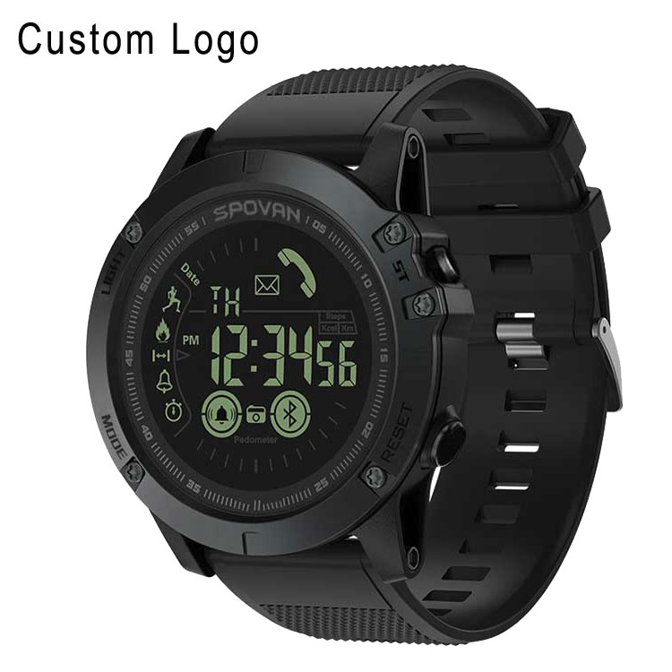 Spovan IP67 Waterproof OEM Reloj Intelligent Android iOS Smartwatch Round Custom Sport Men Fitness Health Smart Watches
